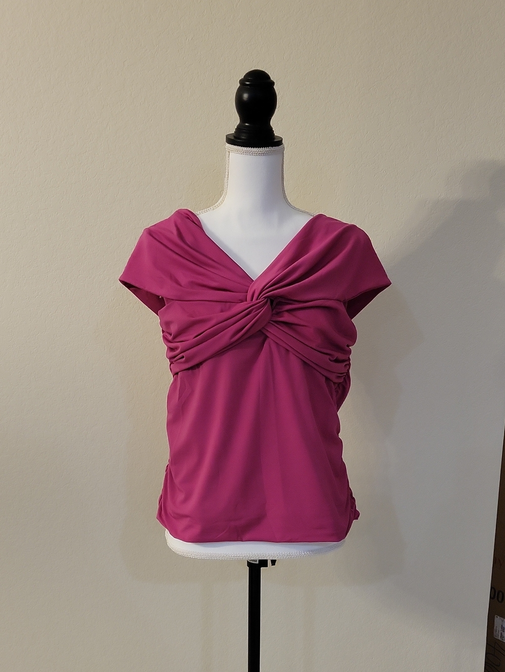 H&M Twist-Knot Cap Sleeve Top - Magenta Pink